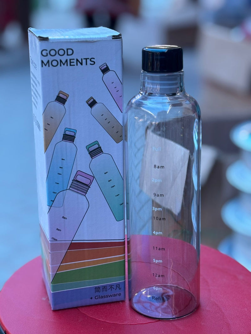 Glass Water Bottle 500 ml Juice Bottle With Lid