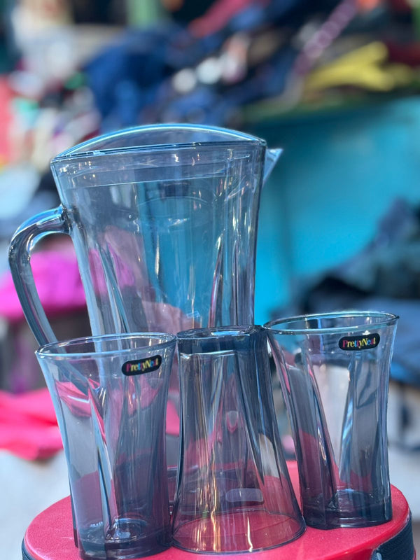 Plastic Jug with 6pcs glass 6in1